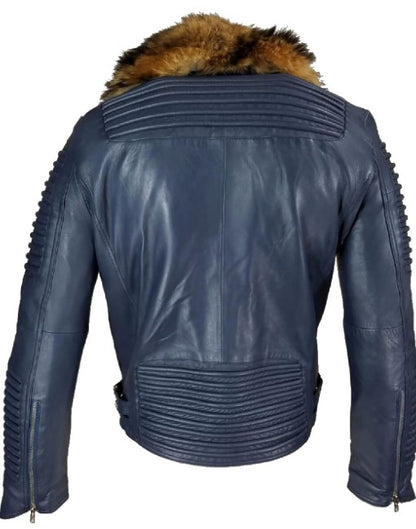 Mens Genuine Leather Jacket With Fur