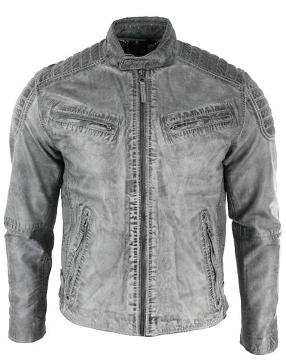 Mens Waxed Racing Leather Jacket