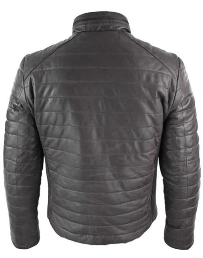 Mens Soft Puffer Leather Jacket