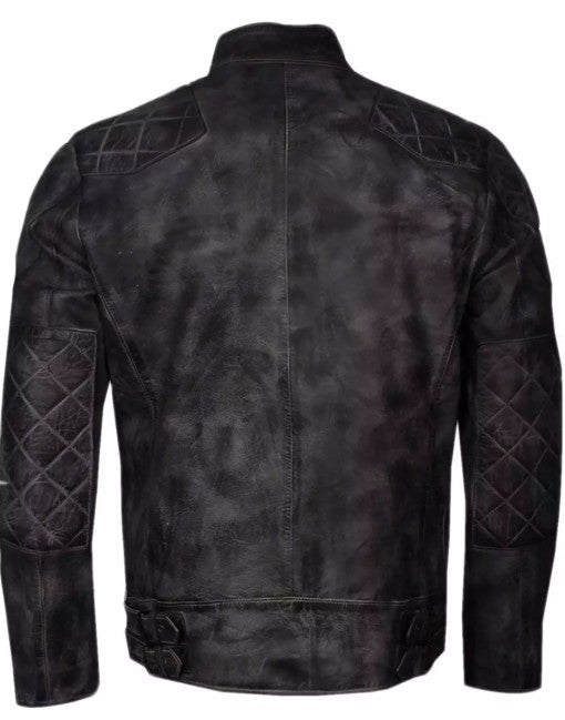 Mens Two Tone Waxed Leather Jacket