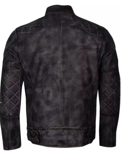 Mens Two Tone Waxed Leather Jacket