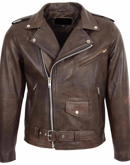 Mens Rockera Cow-Hide Leather Jacket